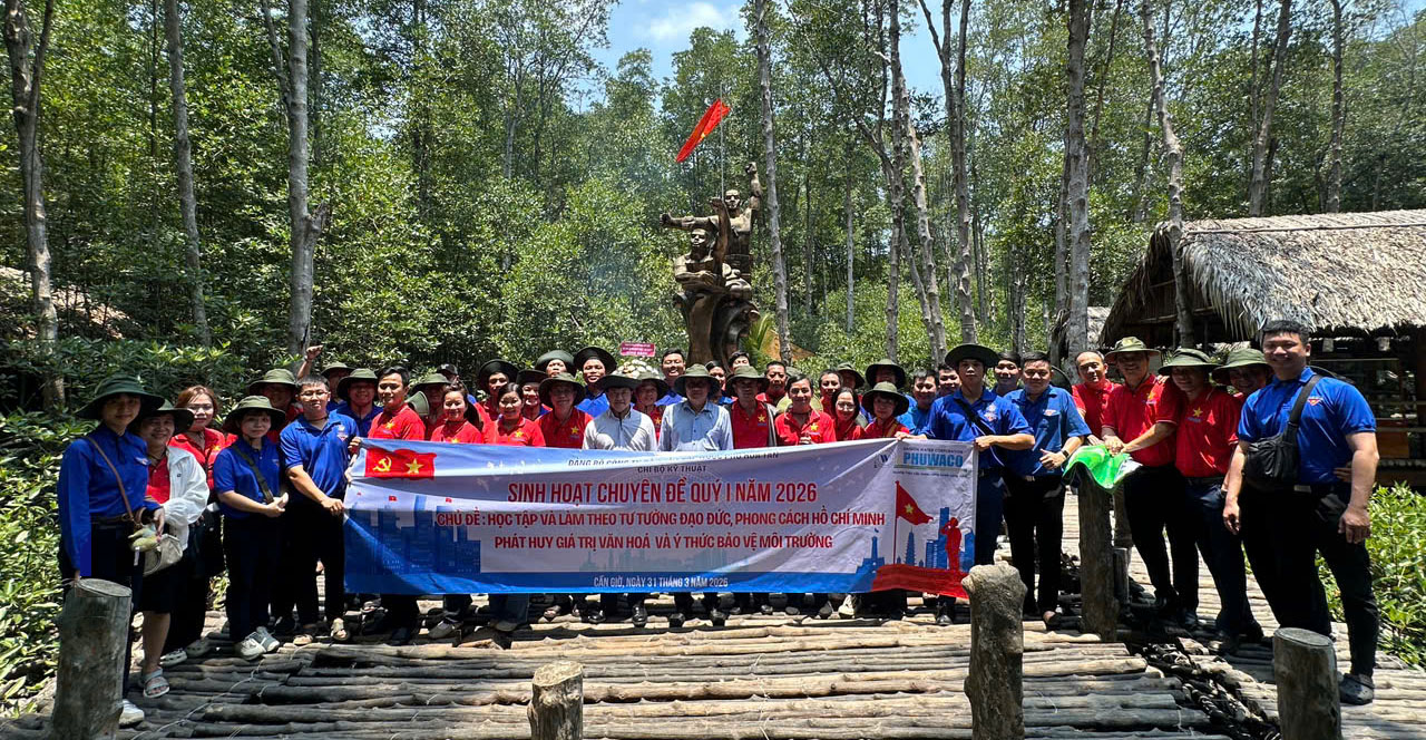 Công ty Cổ phần Cấp nước Phú Hòa Tân sinh hoạt  học tập chính trị  tại Chiến Khu Rừng Sác Cần Giờ  TPHCM